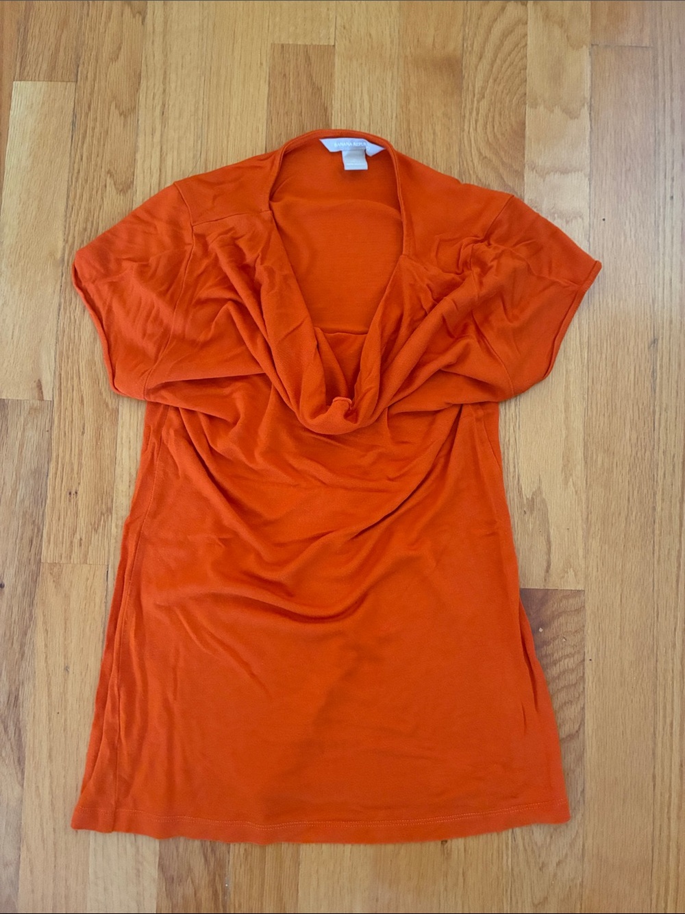 Banana Republic Orange Draped Cowl Neck Top